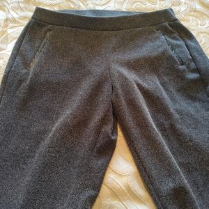 Lane Bryant 18/20 Black White Slight Wide Leg Leather Trim Pockets Pants Slacks